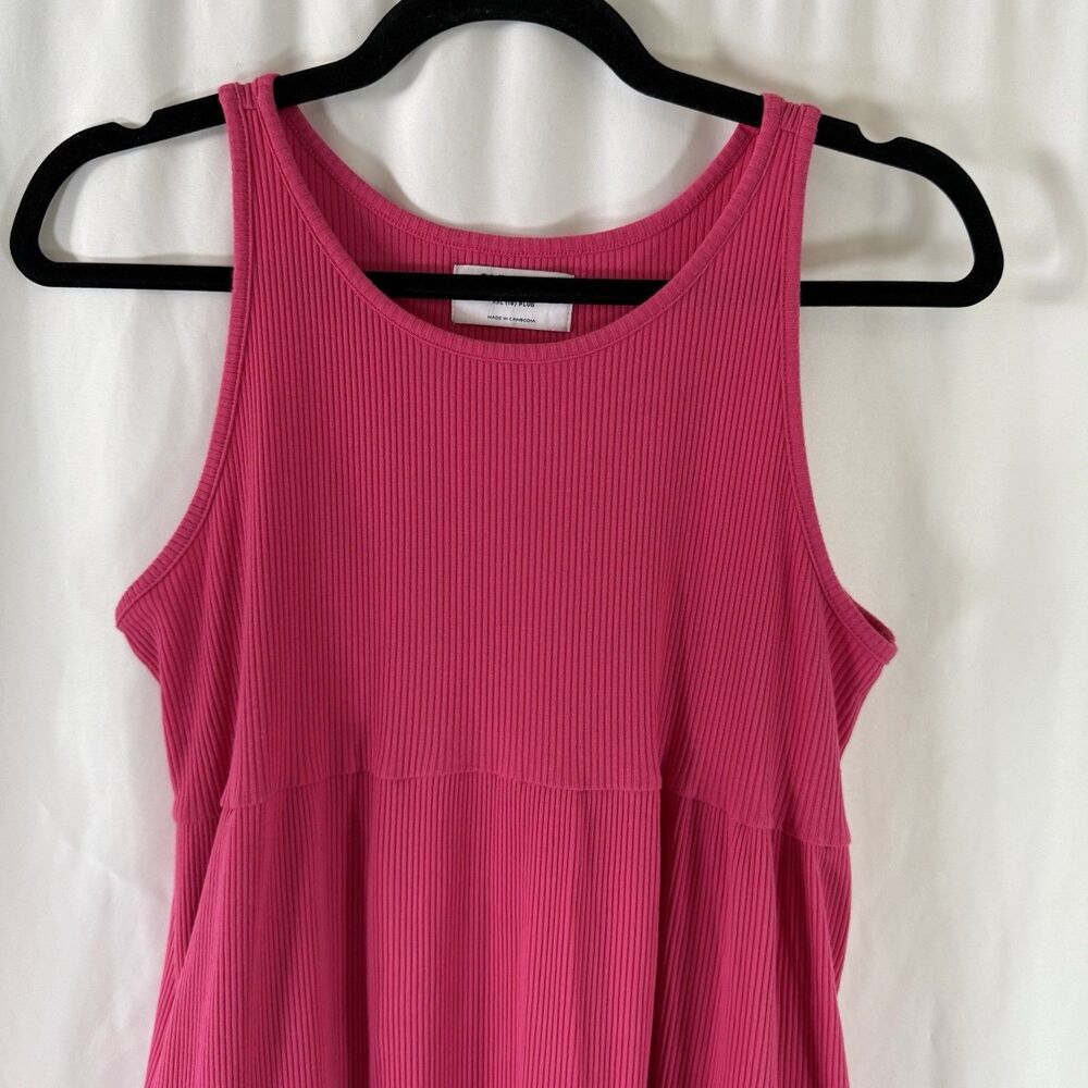Old Navy Dress Girls XXL 18 Plus Pink Ribbed Sleeveless Strappy Round Neck - Picture 2 of 9
